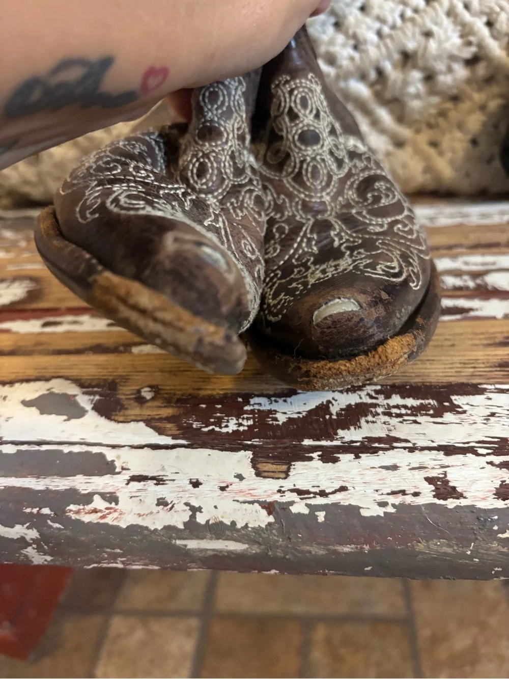 Corral Rustic Brown Embroidered Cowboy Boots - Brand: